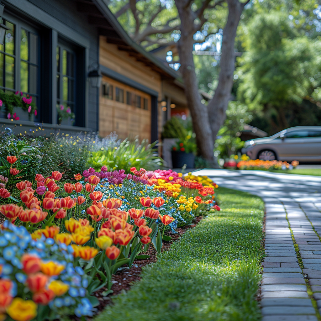 A well-maintained garden bed cared for through a full garden service in the East Bay